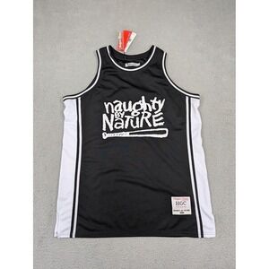 Naughty By Nature Basketball Jersey Mens 3XL Black Hip Hop Headgear Classics New